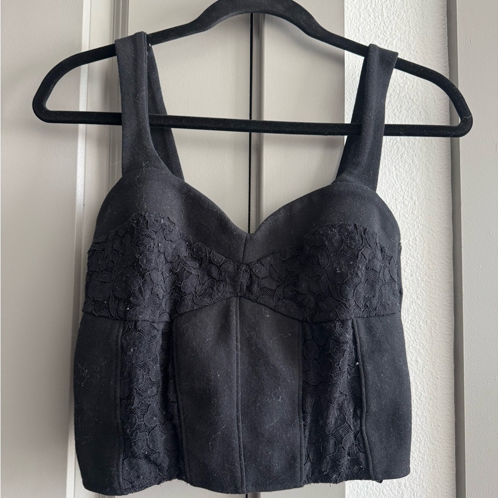 Anthropologie Black Lace Top